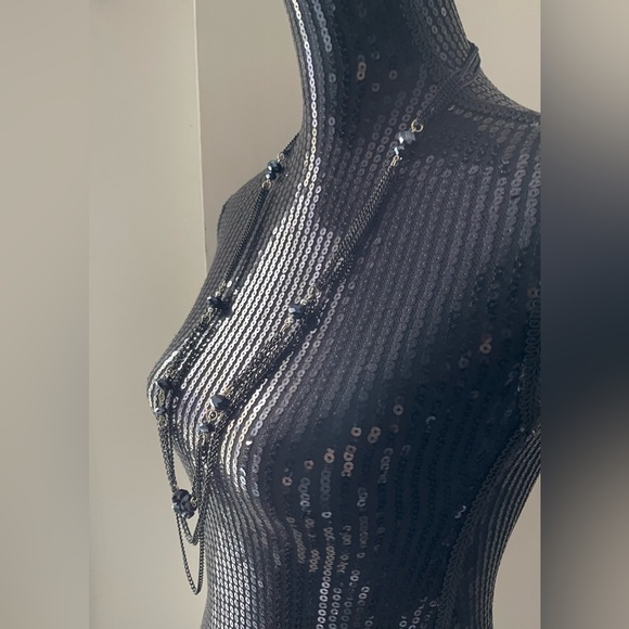 Black Beaded Multi Strand Necklace - Picture 3 of 4